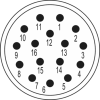 M23 Signal Insertions de contact – 16 pôles, Circular Connector, Connector, M23, Signal