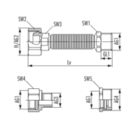 Flexible radiator connection with reduction