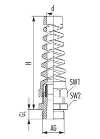 HSK-K-Flex, Kabelverschraubung