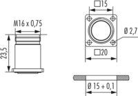 M16 INOX Panel connector, Circular Connector, Connector
