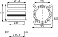 M27 Signal panel connector, Circular Connector, Connector, M27