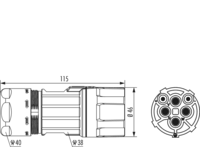 M40 Power cable connector, Circular Connector, Connector, M40, Power