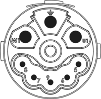 M23 Puissance Insertions de contact – 9 pôles, Circular Connector, Connector, M23, Power