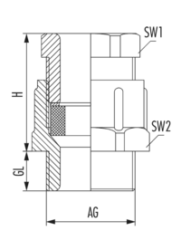 DIN 46320 Kunststoff, Kabelverschraubung