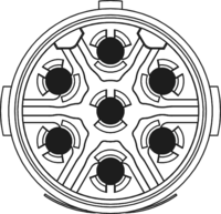 M16 Insertions de contact – 7 pôles, Circular Connector, Connector, M16