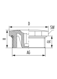 ﻿Bouchon V-NE-SD avec joint torique, Cable Gland