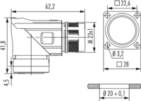 M23 Hybrid Typ 2 Gerätesteckverbinder