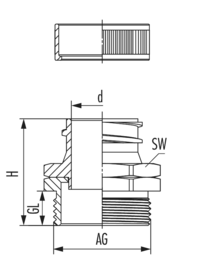 Metall-Fitting S, Kabelverschraubung