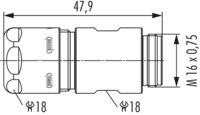 M16 INOX Coupler connector, Circular Connector, Connector