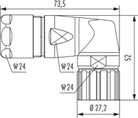 M23 Signal right angle cable connector, Signal, M23, Circular Connector, Connector
