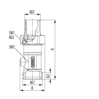 Rücklaufverschraubung Durchgangsform