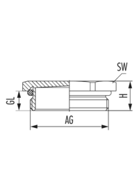 Plug V-Ms-FKM-Ex with o-ring, Cable Gland