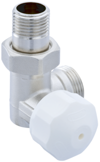 Thermostatic valve angular shape left