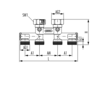 Zweirohranschlussblock Durchgangsform (Vierfachanschluss)