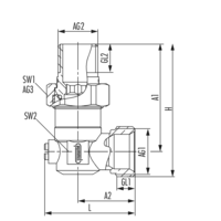Rücklaufverschraubung Eckform