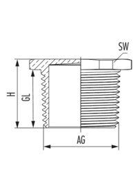 Verschluss V-Ms-Ex d, Kabelverschraubung