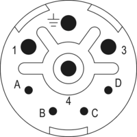 M23 Leistung Kontakteinsätze 4+3+PE, Rundsteckverbinder, Steckverbinder, M23, Leistung