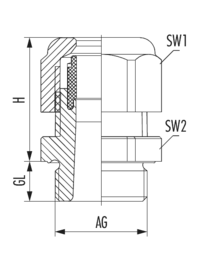 HSK-KE/KR, Kabelverschraubung