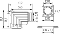 M16 Connecteur d'appareil, Circular Connector, Connector, M16