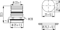 M23 Power panel connector, M23, Circular Connector, Connector, Power