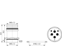 M40 Power panel connector, Circular Connector, Connector, M40, Power