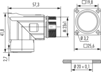 M23 Power panel connector, M23, Circular Connector, Connector, Power