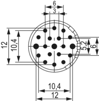 M23 Signal Insertions de contact - 19 pôles, Circular Connector, Connector, M23, Signal