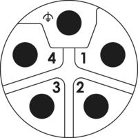 M12 Power Kontakteinsätze, Rundsteckverbinder, Steckverbinder, M12, Leistung