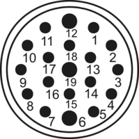 M23 Signal Insertions de contact - 19 pôles, Circular Connector, Connector, M23, Signal