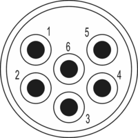 M23 Signal inserts – 6-pole, Circular Connector, Connector, M23, Signal