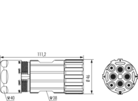 M40 Puissance Connecteur de câble, Circular Connector, Connector, M40, Power