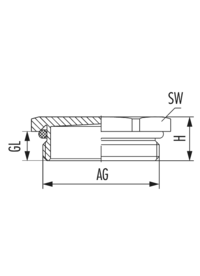 Plug V-NE-Ms-SD-FKM with o-ring, Cable Gland