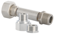 Flexible radiator connection with reduction