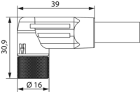 M12 Power umspritzt – Kodierung K – Winkelkabelsteckverbinder, Rundsteckverbinder, Steckverbinder, M12, Leistung