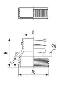 Metall-Fitting, Kabelverschraubung