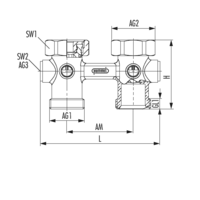 Zweirohranschlussblock Durchgangsform entleerbar