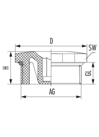 ﻿Bouchon V-Ex avec joint torique, Cable Gland