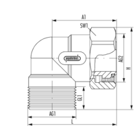 Coupling angle with union nut