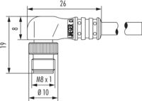 Metric Connector Séries M8 Connecteur de couplage - angulaire