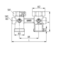 Two-pipe terminal block straight type drainable