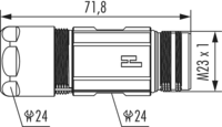 M23 Leistung Kupplungssteckverbinder, M23, Rundsteckverbinder, Steckverbinder, Leistung