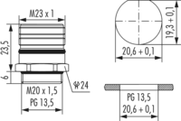 M23 Signal panel connector, Circular Connector, Connector, M23, Signal