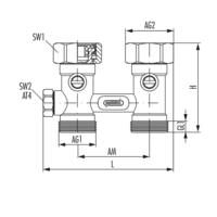 Einrohranschlussblock Durchgangsform