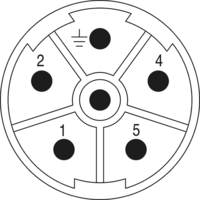 M23 Power inserts – 6-pole, Circular Connector, Connector, M23, Power