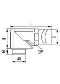 Polyamid-Fitting W, Kabelverschraubung