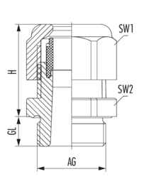 HSK-K, Kabelverschraubung