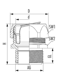 Metall-Fitting Pro, Kabelverschraubung