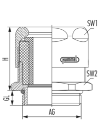 VariaPro Rail, Kabelverschraubung