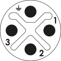 M12 Power Insertions de contact, Circular Connector, Connector, M12, Power