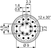 M16 Insertions de contact – 18 pôles, Circular Connector, Connector, M16